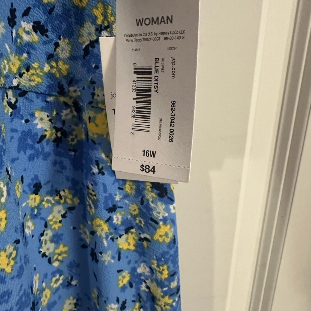 Liz Claiborne Blue and Yellow Floral Dress